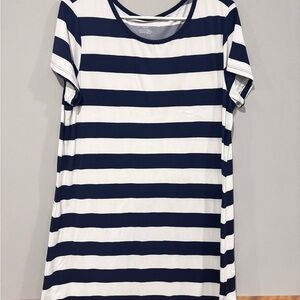 Nautica Blue and White Striped Tshirt Dress